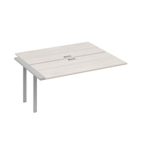 Секция стола 2х160 рабочей станции на каркасе UNO дуб / металлокаркас серый