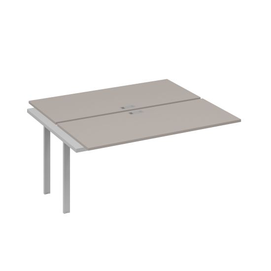 Секция стола 2х160 рабочей станции на каркасе UNO мокко премиум / металлокаркас серый