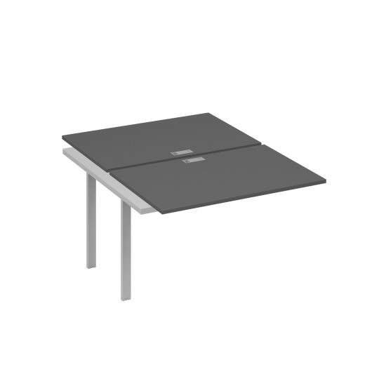 Секция стола станции на каркасе UNO 2х120 антрацит премиум / металлокаркас серый