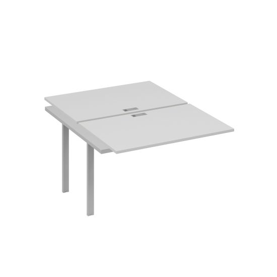 Секция стола станции на каркасе UNO 2х120 серый / металлокаркас серый