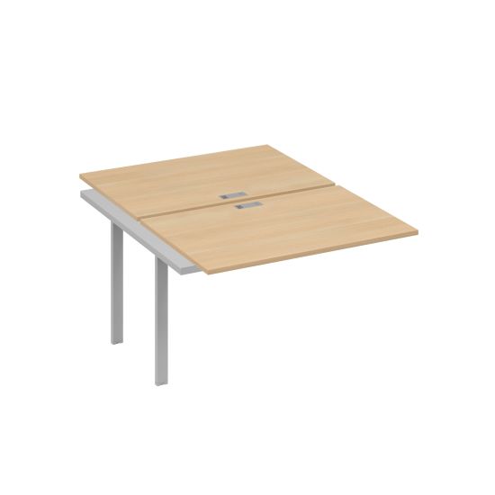 Секция стола станции на каркасе UNO 2х120 натуральный дуб / металлокаркас серый