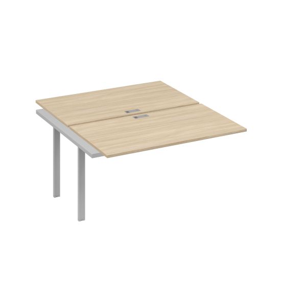 Секция стола рабочей станции 2х140 на каркасе UNO дуб скандинавский / металлокаркас серый