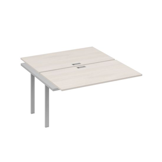 Секция стола рабочей станции 2х140 на каркасе UNO дуб / металлокаркас серый