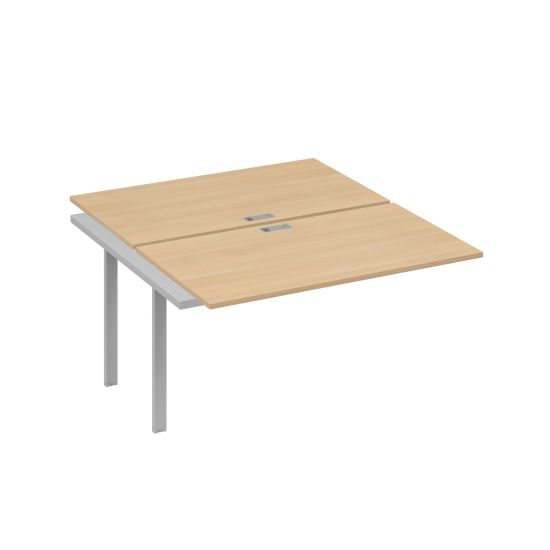 Секция стола рабочей станции 2х140 на каркасе UNO натуральный дуб / металлокаркас серый