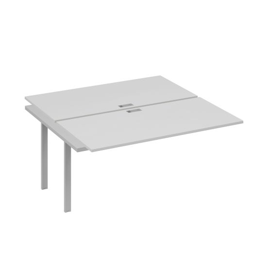 Секция стола рабочей станции 2х160 с металлокаркасом UNO серый / металлокаркас серый