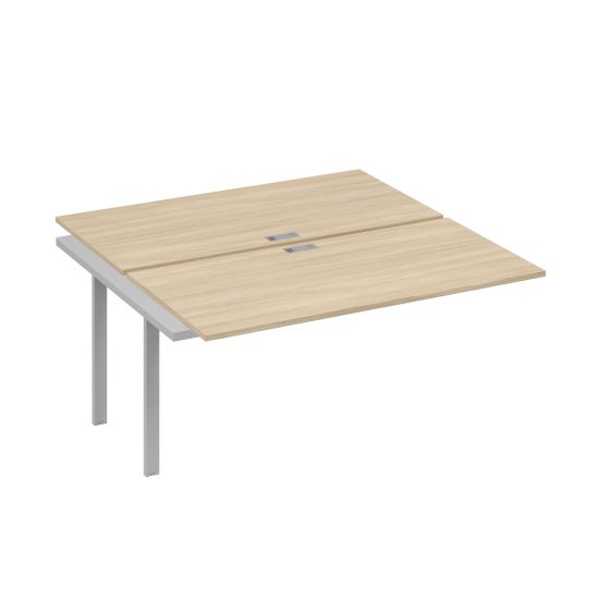 Секция стола рабочей станции 2х160 с металлокаркасом UNO дуб скандинавский / металлокаркас серый