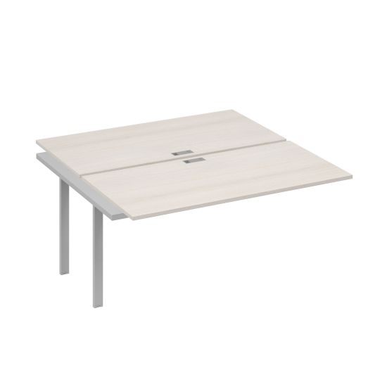 Секция стола рабочей станции 2х160 с металлокаркасом UNO дуб / металлокаркас серый