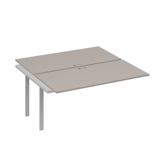 Секция стола рабочей станции 2х160 с металлокаркасом UNO мокко премиум / металлокаркас серый