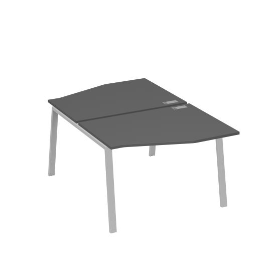 Рабочая станция со столами Техно на металлокаркасе TRE (2х120) антрацит премиум / металлокаркас серый