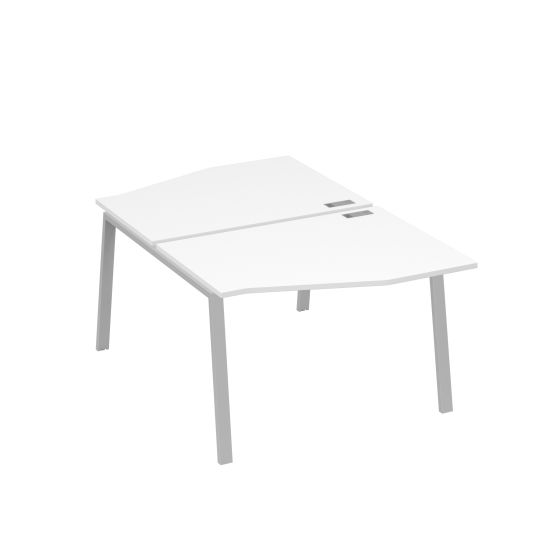 Рабочая станция со столами Техно на металлокаркасе TRE (2х120) белый премиум / металлокаркас серый