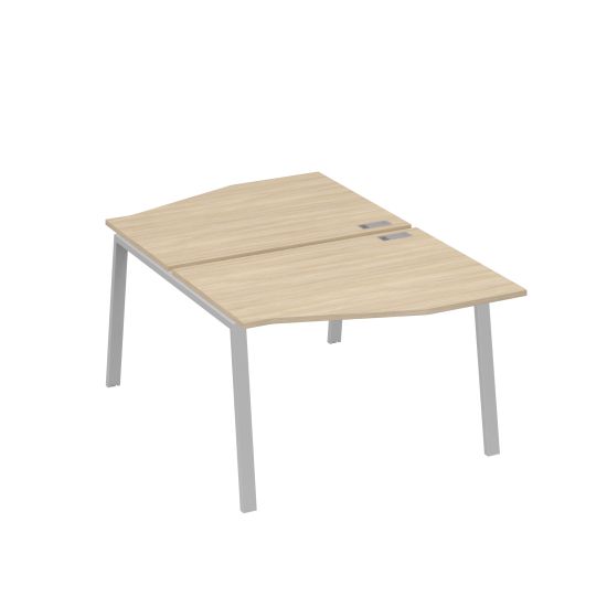 Рабочая станция со столами Техно на металлокаркасе TRE (2х120) дуб скандинавский / металлокаркас серый