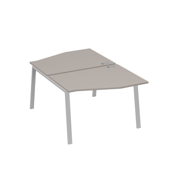 Рабочая станция со столами Техно на металлокаркасе TRE (2х120) мокко премиум / металлокаркас серый