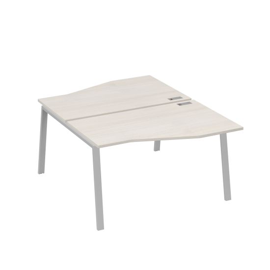 Рабочая станция столы Техно (2х140) каркас TRE дуб / металлокаркас серый