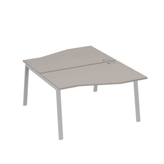 Рабочая станция столы Техно (2х140) каркас TRE мокко премиум / металлокаркас серый