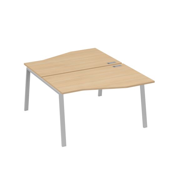 Рабочая станция столы Техно (2х140) каркас TRE натуральный дуб / металлокаркас серый