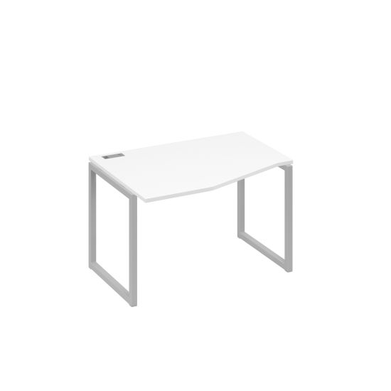 Стол эргономичный металлокаркас QUATTRO Техно левый белый премиум / металлокаркас серый