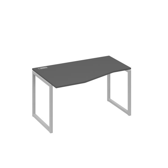 Стол левый эргономичный Техно металлокаркас QUATTRO антрацит премиум / металлокаркас серый