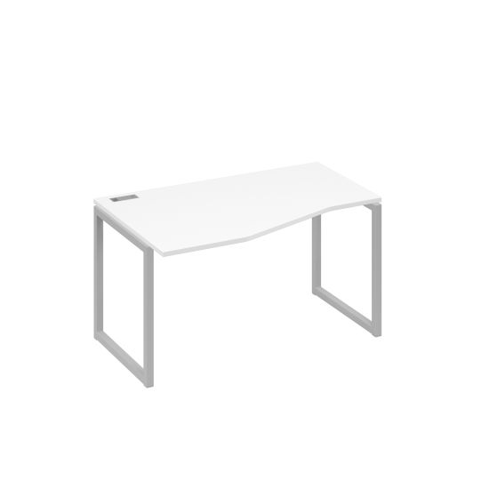 Стол левый эргономичный Техно металлокаркас QUATTRO белый премиум / металлокаркас серый