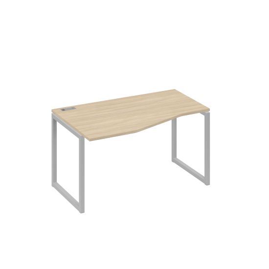Стол левый эргономичный Техно металлокаркас QUATTRO дуб скандинавский / металлокаркас серый