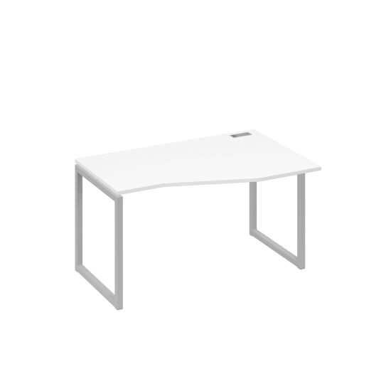 Стол правый Техно на металлокаркасе QUATTRO эргономичный белый премиум / металлокаркас серый