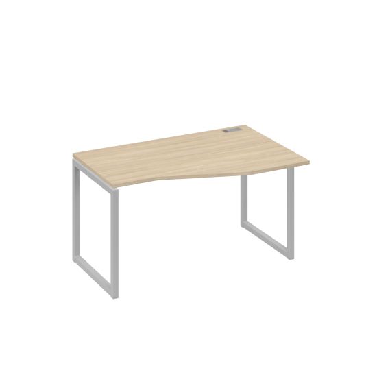 Стол правый Техно на металлокаркасе QUATTRO эргономичный дуб скандинавский / металлокаркас серый