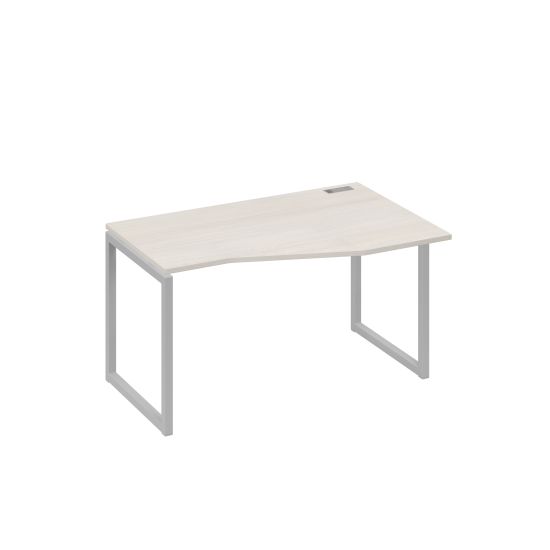 Стол правый Техно на металлокаркасе QUATTRO эргономичный дуб / металлокаркас серый