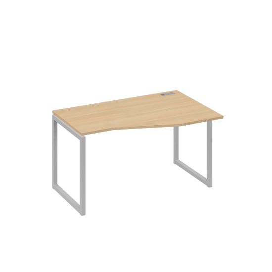 Стол правый Техно на металлокаркасе QUATTRO эргономичный натуральный дуб / металлокаркас серый