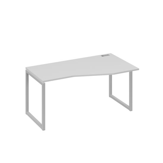 Стол на металлокаркасе QUATTRO эргономичный правый Техно серый / металлокаркас серый