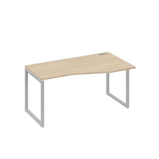 Стол на металлокаркасе QUATTRO эргономичный правый Техно дуб скандинавский / металлокаркас серый