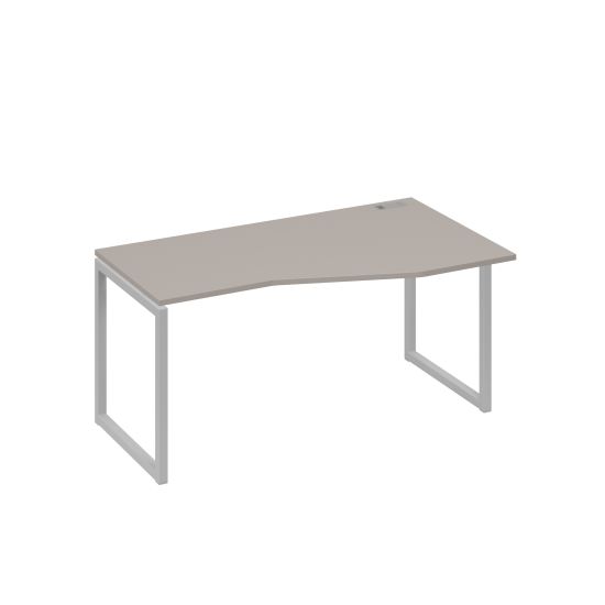 Стол на металлокаркасе QUATTRO эргономичный правый Техно мокко премиум / металлокаркас серый