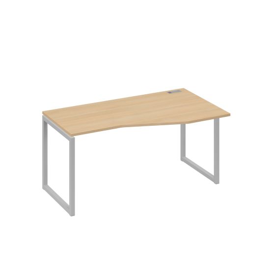 Стол на металлокаркасе QUATTRO эргономичный правый Техно натуральный дуб / металлокаркас серый