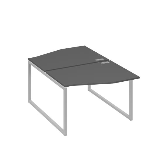 Рабочая станция каркас QUATTRO (2х120) столы Техно антрацит премиум / металлокаркас серый