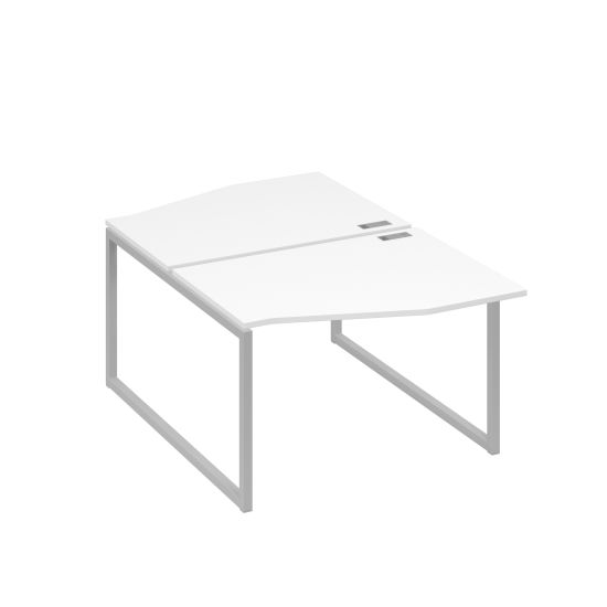 Рабочая станция каркас QUATTRO (2х120) столы Техно белый премиум / металлокаркас серый