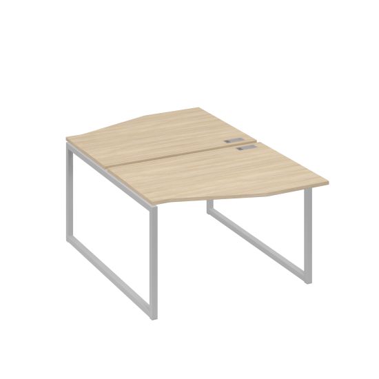 Рабочая станция каркас QUATTRO (2х120) столы Техно дуб скандинавский / металлокаркас серый