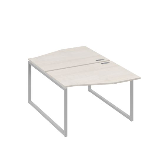 Рабочая станция каркас QUATTRO (2х120) столы Техно дуб / металлокаркас серый