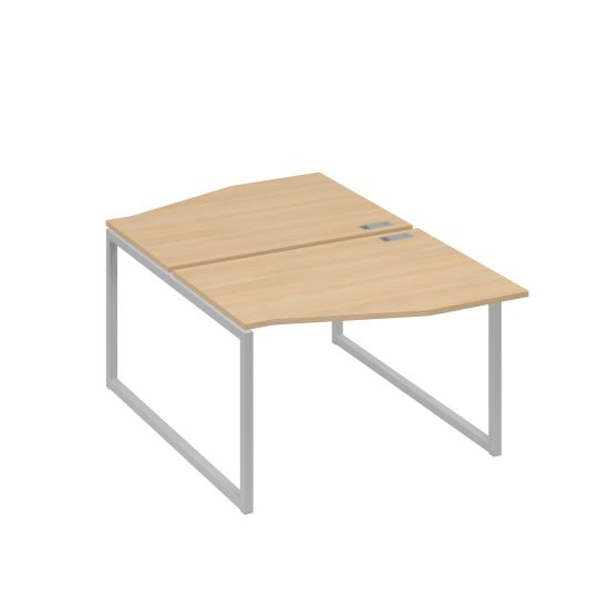 Рабочая станция каркас QUATTRO (2х120) столы Техно натуральный дуб / металлокаркас серый