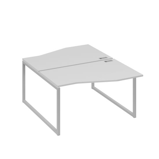 Рабочая станция столы (2х140) Техно каркас QUATTRO серый / металлокаркас серый