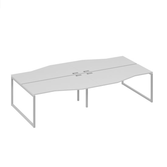 Рабочая станция (4х160) столы Техно каркас QUATTRO металл серый / металлокаркас серый