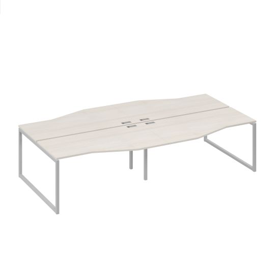 Рабочая станция (4х160) столы Техно каркас QUATTRO металл дуб / металлокаркас серый