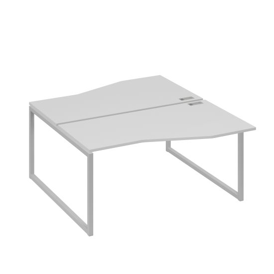 Станция каркас QUATTRO столы 2х160 Техно эргономичные серый / металлокаркас серый