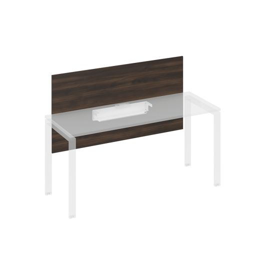 Экран настольный фронтальный большой для стола 160 с кабель-каналом дуб ристретто/ металлокаркас белый