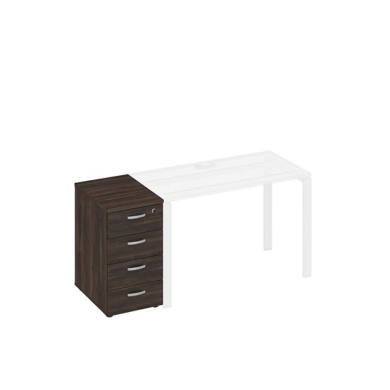 Тумба приставная 4-х ящичная с замком дуб ристретто