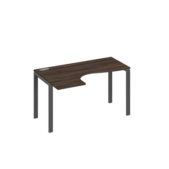 Стол левый на металлокаркасе UNO эргономичный Классика дуб ристретто/ металлокаркас антрацит