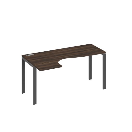 Стол эргономичный Классика на металлокаркасе UNO левый дуб ристретто/ металлокаркас антрацит