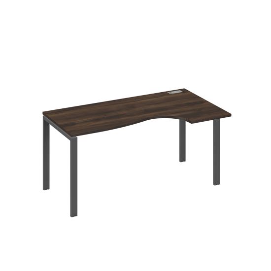 Стол на металлокаркасе UNO Классика эргономичный правый дуб ристретто/ металлокаркас антрацит