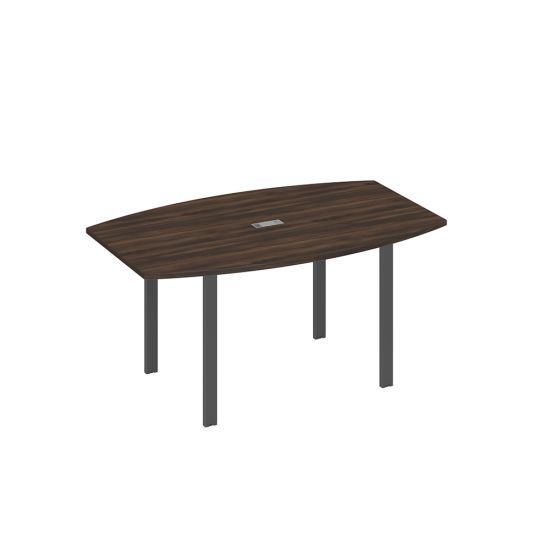 Стол 160 фигурный на металлокаркасе UNO для переговоров дуб ристретто/ металлокаркас антрацит