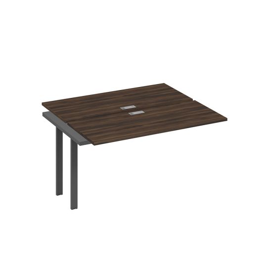 Секция стола рабочей станции на металлокаркасе UNO (2х140) дуб ристретто/ металлокаркас антрацит