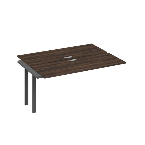 Секция стола рабочей станции на металлокаркасе UNO (2х160) дуб ристретто/ металлокаркас антрацит