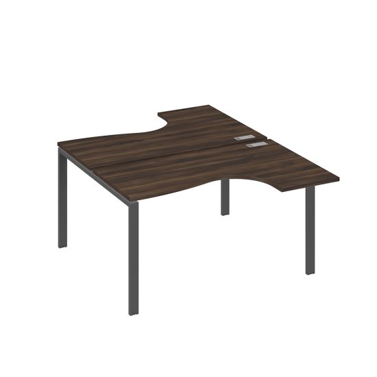 Рабочая станция (2х140) опоры UNO столы Классика дуб ристретто/ металлокаркас антрацит