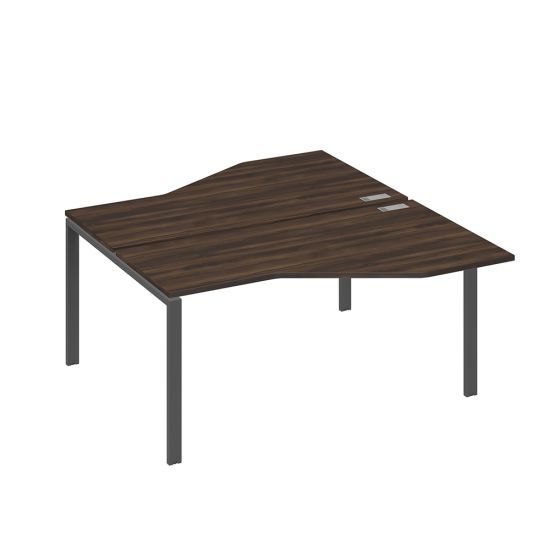 Рабочая станция со столами (2х160) Техно на каркасе UNO дуб ристретто/ металлокаркас антрацит